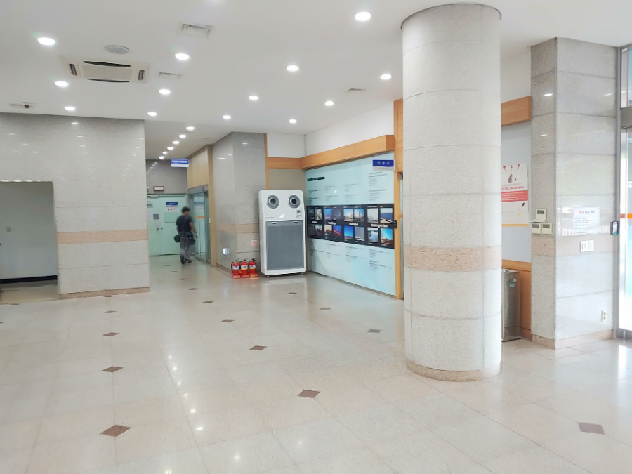 Ecover Large Capacity Air Purifier Q Series installed in office lobby